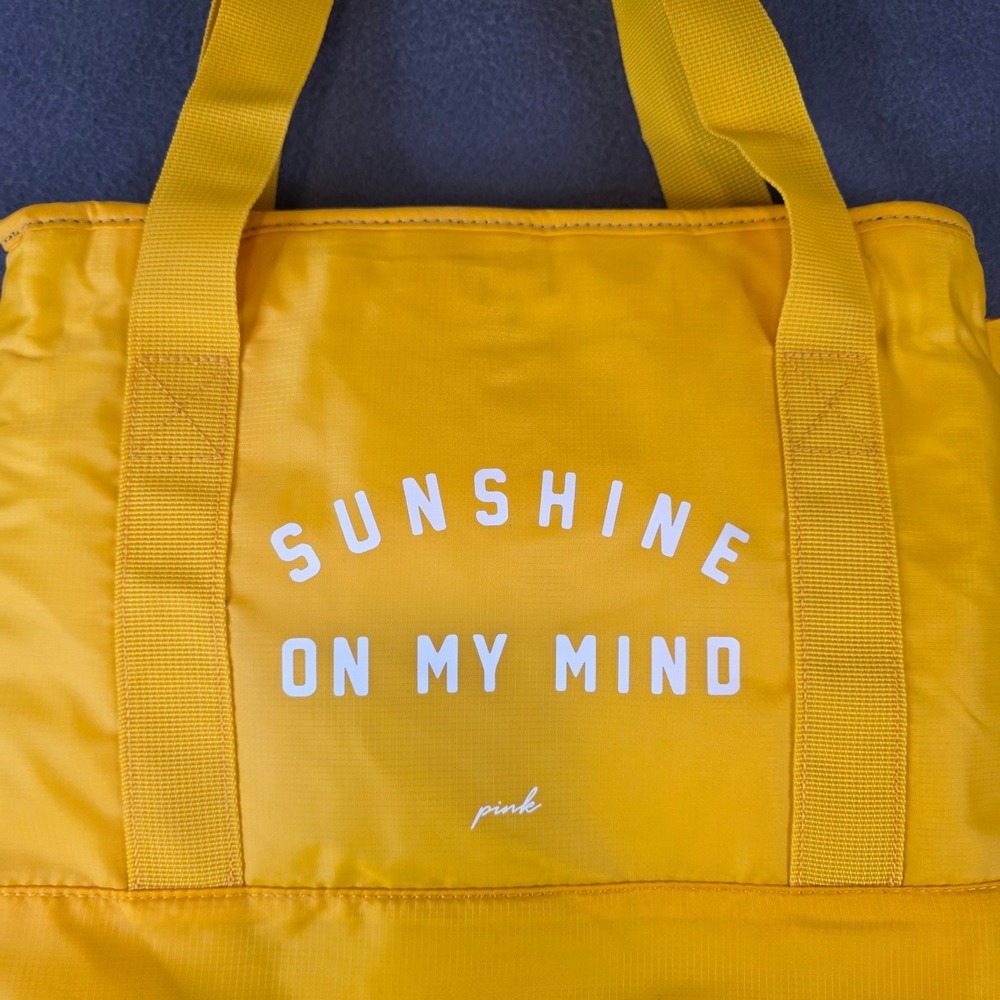 Victoria's Secret PINK Yellow Sunshine On My Mind Insulated Cooler Tote Bag